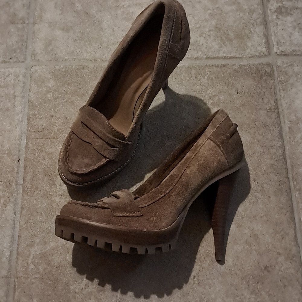 Michael Kors Brown Suede Platform Heels